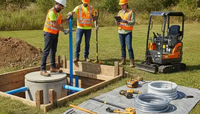 Raleigh, NC septic repair plumber inspecting residential system for home plumbing service